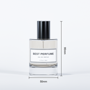 Flacon de parfum élégant transparent à fond épais et rond, personnalisé avec impression sérigraphiée, pour spray retardateur, 50 ml 100 ml, en verre cristal vide - Product Image 4