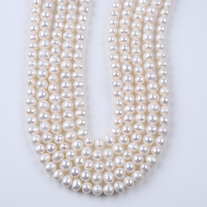 New 7-8mm Natural Freshwater Loose Pearls Semi-Finished Products for DIY Jewelry-Punch <b>Beads</b> for Necklaces & <b>Bracelets</b> Wholesale - Product Image 3