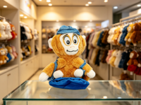 Adorable peluche singe en peluche douce et moelleuse avec accessoire en jean bleu pour cadeau promotionnel, peluche singe personnalisée
