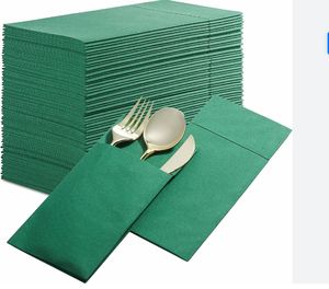 Vente en gros d'usine OEM qualité <span class=keywords><strong>de</strong></span> luxe avec poche à couverts imprimés colorés 1 pli serviettes jetables Airlaid en lin - Product Image 1