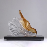 Sculpture en résine transparente en forme de ruban abstrait dynamique, taille personnalisée, ornement d'art d'intérieur haut de gamme