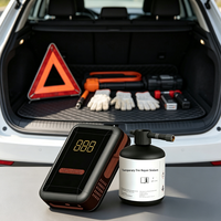 Portable WirelessTire Inflator with Temporary Tire Repair Sealant Car Emergency Tyre Repair Kit Built-in Rechargeable Battery