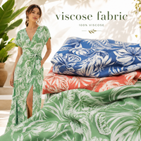 Tissu Challis en Rayonne Imprimé Numérique 5D 45s Doux Écologique à Motifs Floraux pour Robes, Vêtements de Nuit, Jupes pour Garçons, Faible MOQ
