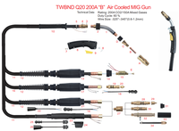Nozel Gas Tembaga CO2 untuk Pengelasan Mig Tipe Bnd NS-1200C