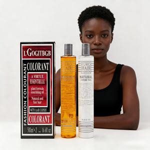 L'GOGITBGB Colorante per Capelli Africano di Alta Qualità, Crema Colorante Naturale Nera 500ml*2 per Barbieri - Product Image 1