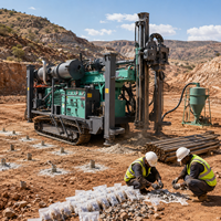 Foreuse RC de 500 m sur chenilles, alimentée au diesel, avec pompe et moteur à circulation inversée pour le contrôle de qualité, pour l'exploration minière aurifère
