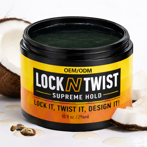 Cera para el Cabello de Fijación Fuerte Lock N Twist Supreme Hold de 10 oz, Marca Privada Personalizada OEM ODM, para Locs, Twists y Trenzas - Product Image 1