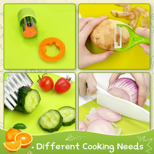 Ensemble de couteaux en plastique pour enfants réutilisables avec logo personnalisé, ensemble d'outils de découpe pour la cuisine, sûrs pour les enfants - Product Image 5
