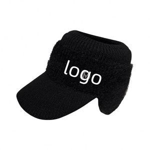 Gorro de Punto de Invierno Moderno para Mujer, con Orejeras Gruesas y Diseño Hueco en la Parte Superior, Ideal para Actividades al Aire Libre - Product Image 1