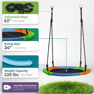 Sorbus 24 \ "durevole Multi-filo regolabile funi sedile oscillante per bambini
