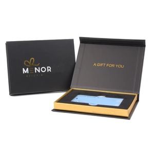 Porta Tarjetas de Regalo de Cartón Negro de Lujo Personalizado, Materiales Reciclados, Forro de Esponja con Relieve, Membresía <span class=keywords><strong>VIP</strong></span>, Cierre Magnético - Product Image 6