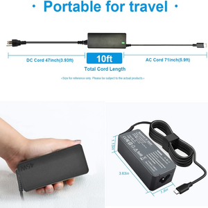 Adaptateur secteur <span class=keywords><strong>USB</strong></span> Type <span class=keywords><strong>C</strong></span> 45W pour <span class=keywords><strong>Lenovo</strong></span> Chromebook C330 300e 100e <span class=keywords><strong>ThinkPad</strong></span> T480 T480s T580 Type-<span class=keywords><strong>C</strong></span> 20V 2.25A Chargeur d'alimentation pour ordinateur portable - Product Image 3