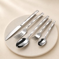 Ensemble de couverts modernes en acier inoxydable, cuillères, fourchettes, couteaux argentés, vaisselle de restaurant à bas prix, argenterie pour la maison et les fêtes