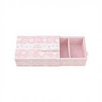 Boîte cadeau rigide rose multi-compartiments, écologique, avec doublure en éponge, finition mate, structure à ruban, logo personnalisé pour sous-vêtements