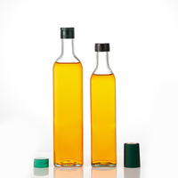 250ml 500ml 750ml rond carré vert foncé huile d'olive bouteille en verre cuisine verre cuisson bouteille d'huile d'olive