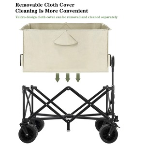 Chariot de camping tout-terrain, chariot à tirer avec côtés en maille pour le transport d'équipement, chariots de courses - Product Image 5