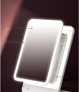 Portable Single Side Personalized Table Desktop <b>Vanity</b> Cosmetic Makeup Mirror with LED <b>Light</b> - Product Image 3
