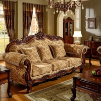 Canapé modulable 123 en tissu de luxe européen rembourré d'éponge, en bois massif sculpté en U, amovible, lavable, personnalisable pour salon