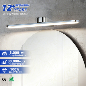 Modern LED <b>Bathroom</b> <b>Mirror</b> Wall Lamp Waterproof IP44 Rated 6W/12W/18W AC85-265V Warm White <b>Light</b> Aluminum Iron Construction - Product Image 1