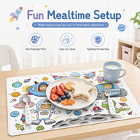 Set de table pour enfants, dessin animé, en PP et PEVA, lavable, imperméable, protection de table pour les repas des enfants