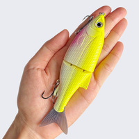 Leurre Articulé Rigide ABS 2 Sections 12,5cm/28g Coulant pour la Pêche au Bar et au Brochet en Rivière et en Lac