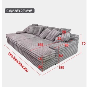 Sofá Comprimido de Gran Tamaño, Juego de Sofás sin Esqueleto - Empaque al Vacío Comprimido, Esponja de Alta Densidad, para Salas de Estar Duraderas - Product Image 2