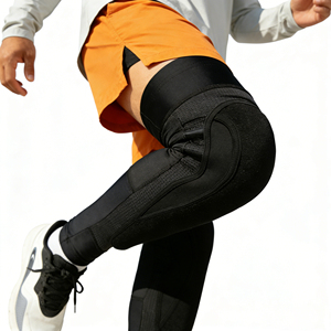 Protège-tibias de football souple à compression sportive, protège-tibias de VTT avec coussin en nid d'abeille en éponge pour le football - Product Image 3