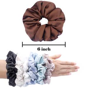 Coleteros de Satén de Color Puro, Versión Coreana, Bandas Elásticas para el Cabello para Mujer, 9 Colores, Accesorios para el Cabello en Oferta - Product Image 6