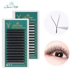 Glamlash khối lượng Lash mở rộng Nhà cung cấp mềm Faux Mink làm bằng tay C D Curl y hình PREMADE Fan YY lông mi