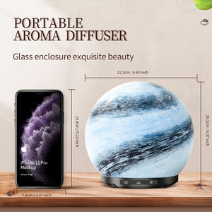 Design unique en verre marbré 200ml décoration Art luxe humidificateur d'air électrique portable diffuseur d'arôme d'huile essentielle - Product Image 2