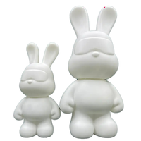 Adornos de Conejo Fluido para Manualidades DIY al por Mayor, Artesanías de Resina Hechas a Mano con Patrón de Animal Esculpido para Regalos y Figuras de Modelo