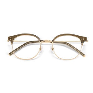 Monturas de Gafas Redondas Estilo Coreano, Montura Completa, Protección Anti Luz Azul, Lentes de Resina, Unisex, Origen Danyang - Product Image 4