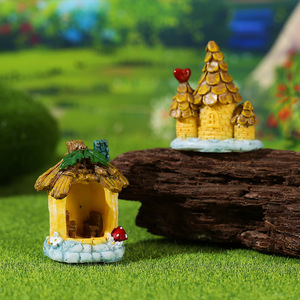 HAOXUAN Maison en résine en forme de cabane dans les arbres, miniatures décoratives pour aménagement paysager, maison miniature créative pour intérieur et extérieur, finition naturelle pour aménagement de <span class=keywords><strong>jardin</strong></span> - Product Image 3