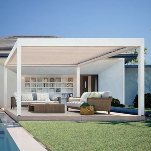 Hiện đại tự làm nhôm pergola với cơ giới louver hệ thống ưa thích có thể thu vào mái bioclimatic gazebo Pavilion - Product Image 2