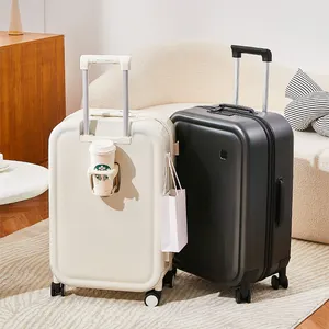 Venta al por mayor llevar equipaje ligero 20 24 26 pulgadas equipaje de carcasa dura multifuncional de moda