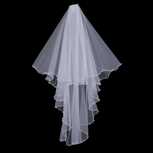 Luxury <strong>Long</strong> High Quality Two-Layer <strong>Wedding</strong> Accessories Bridal <strong>Wedding</strong> <strong>Veil</strong> With Comb - Product Image 1