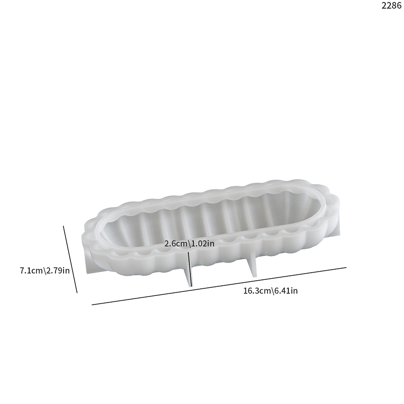 Tapa ovalada de la taza de almacenamiento a rayas-2286