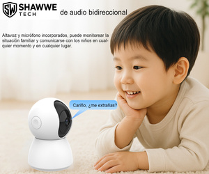 <span class=keywords><strong>Cam</strong></span>éra de sécurité sans fil WiFi PTZ d'intérieur avec vision nocturne, stockage sur carte mémoire, capteur CMOS, résolution 4MP - Product Image 3