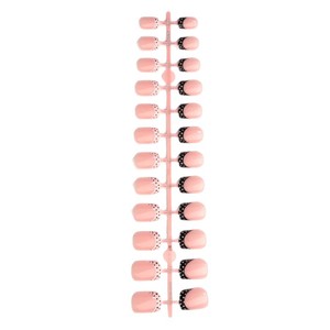 Vente en gros de 24 faux <span class=keywords><strong>ongles</strong></span> courts de style français, couvrant entièrement l'ongle, en ABS, réutilisables, en forme d'amande, style noir et blanc, avec colle pour les doigts - Product Image 6