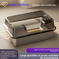 Bac à litière rectangulaire pour chat, style ouvert, côtés hauts, extra-large, anti-éclaboussures, profond, semi-fermé, pour chats adultes, Miujo Yao