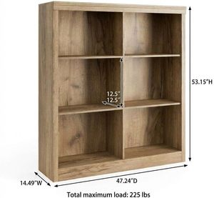 Organizador de 6 cubos, estantería de 53 pulgadas con diseño antivuelco. Estante Resistente que Ofrece un Almacenamiento <span class=keywords><strong>Ordenado</strong></span> para Sala de Estar y Oficina en Casa - Product Image 4