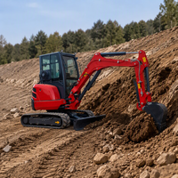 Excavator Mini Euro 5 EPA 2 Ton dengan Thumb Crawler Digger, Excavator Kecil untuk Dijual
