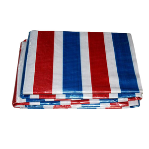 Waterproof Outdoor PE Coated Plain Tarpaulin 100g 115g 130g 150g Red White and Blue Supplier - Product Image 2