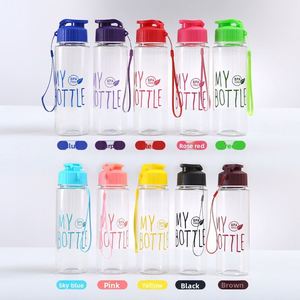 Bouteille d'eau sport portable en plastique PET grande capacité, anti-fuite, avec paille et sangle de transport, design simple - Product Image 5