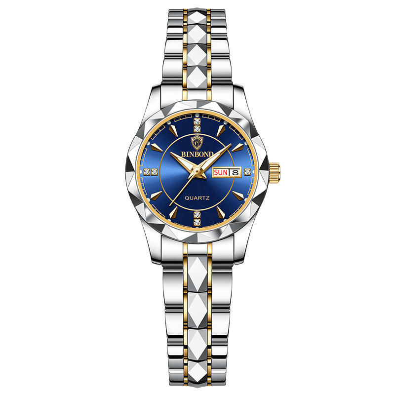 Women-butterfly buckle-between gold-blue face