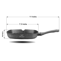 Poêle à frire de haute qualité, robuste, personnalisée, en aluminium moulé, avec revêtement antiadhésif, pour grillades de steaks, compatible avec les plaques à induction
