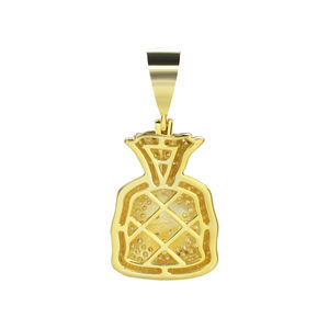 Bijoux Hip Hop de haute qualité plaqué <span class=keywords><strong>or</strong></span> blanc 14 carats VVS Moissanite sac d'argent dollar pendentif en argent sterling 925 pour hommes - Product Image 4