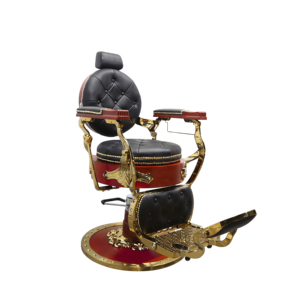 Sillón de Barbería de Lujo Dorado para Hombre, Silla de Peluquería Antigua Reclinable Vintage Profesional con Bomba Hidráulica, 1 Año de Garantía - Product Image 4