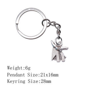 Portachiavi Anubis Placcato Argento Antico e Bronzo 21x16mm, Dio Egizio della Morte, Souvenir Regalo in Metallo - Product Image 5