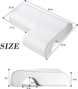 Oreiller ergonomique pour couple avec découpe pour le bras - Mousse à mémoire de forme respirante pour un confort de co-dodo - Product Image 4